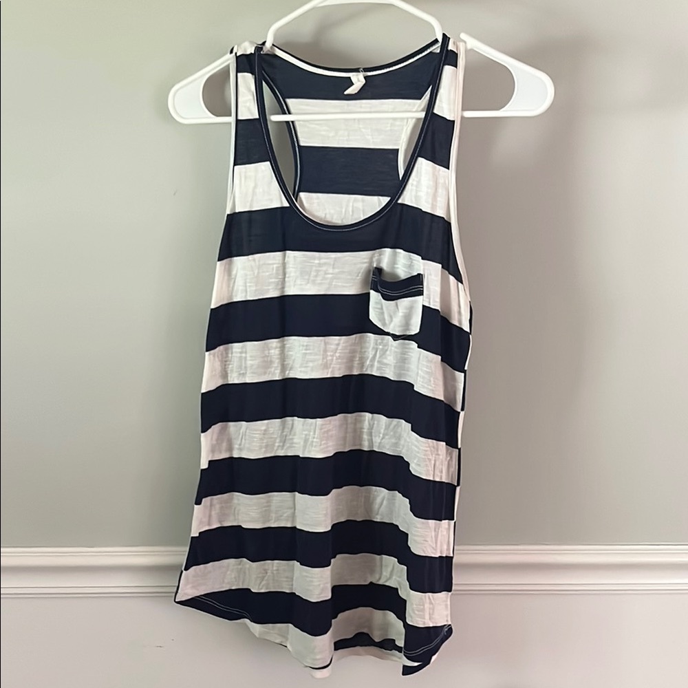 Striped Blue and White Tank Top